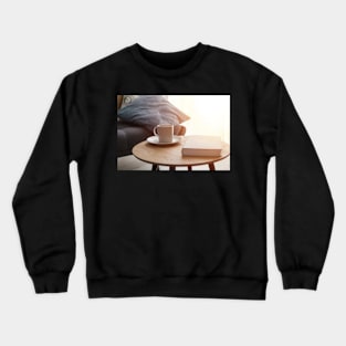 Relax at home, cup of hot tea and book Crewneck Sweatshirt